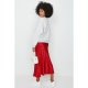 Red Satin Bias Cut Midi Skirt