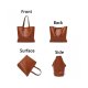 WOMEN PU LEATHER BIG SHOULDER BAG PURSE HANDBAG TOTE BAGS - BROWN