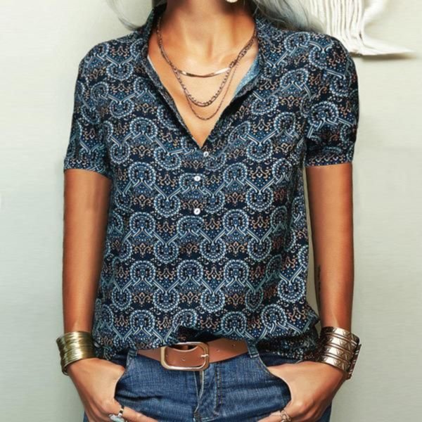 Printed Short Sleeve Top