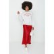 Red Satin Bias Cut Midi Skirt